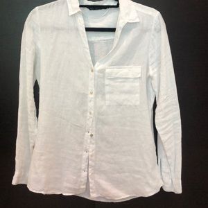 Zara white linen blouse.